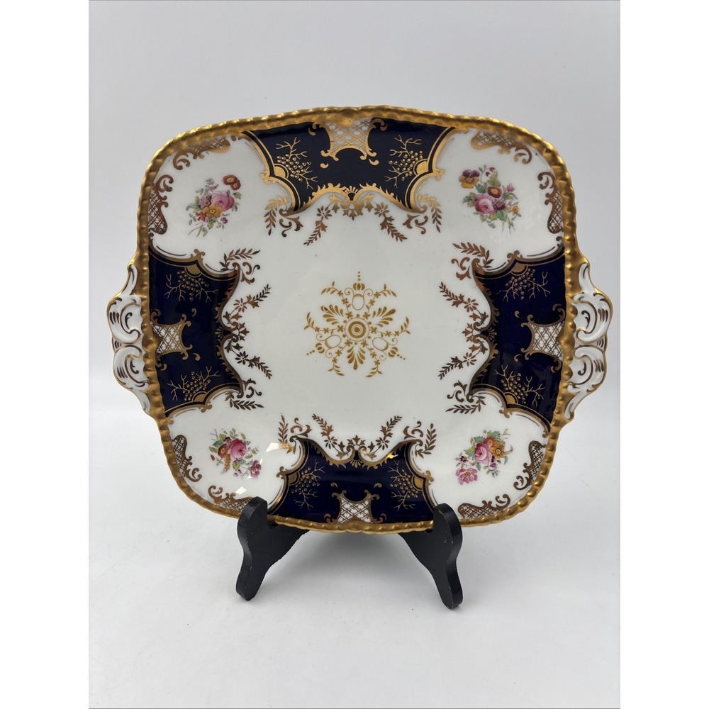Viking Coalport BATWING Cobalt Panel Handled Tray, deep tray